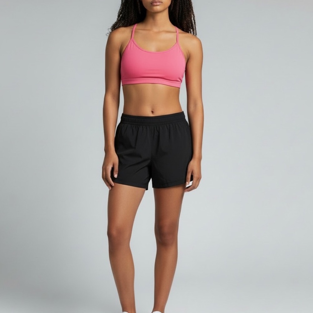 Lululemon | Pink Striped Coolmax Flow‎ Y Bra IV Size 10 Yoga Workout Activewear